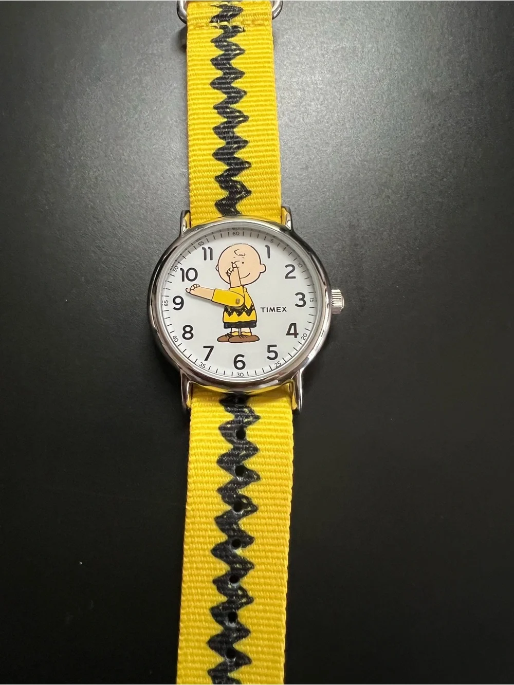EUC Timex x Peanuts Charlie Brown 38mm Fabric Strap Watch